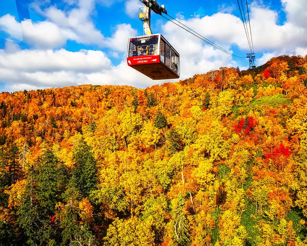 Chiêm ngưỡng sắc đẹp Hokkaido mùa thu Daisetsuzan từ cáp treo Asahidake