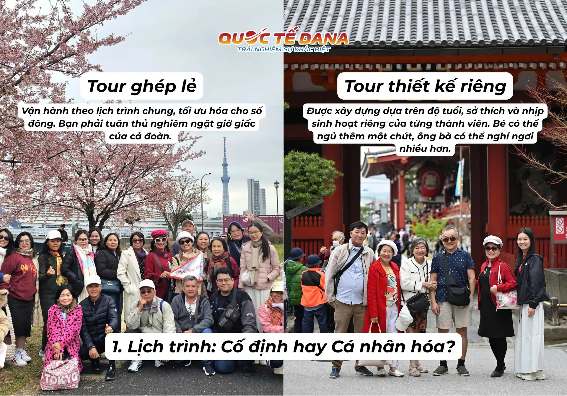 Du lịch Nhật Bản gia đình nên chọn Tour ghép có lịch trình cố định hay tour thiết kế riêng mang tính cá nhân hoá? 