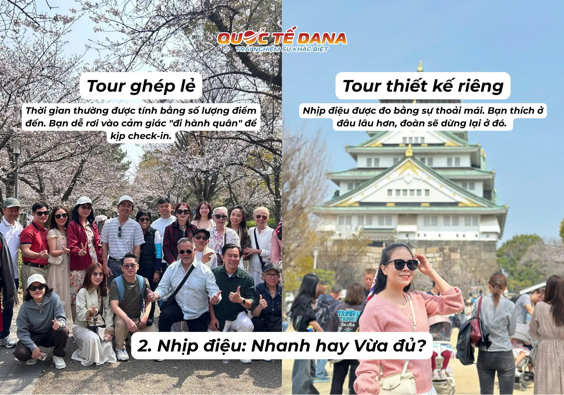 Gia đình muốn đi Du lịch Nhật Bản với nhịp điệu Tour Ghép Lẻ đi Nhanh nhiều điểm Hay Nhịp điệu Tour Thiết Kế Riêng Vừa Đủ?