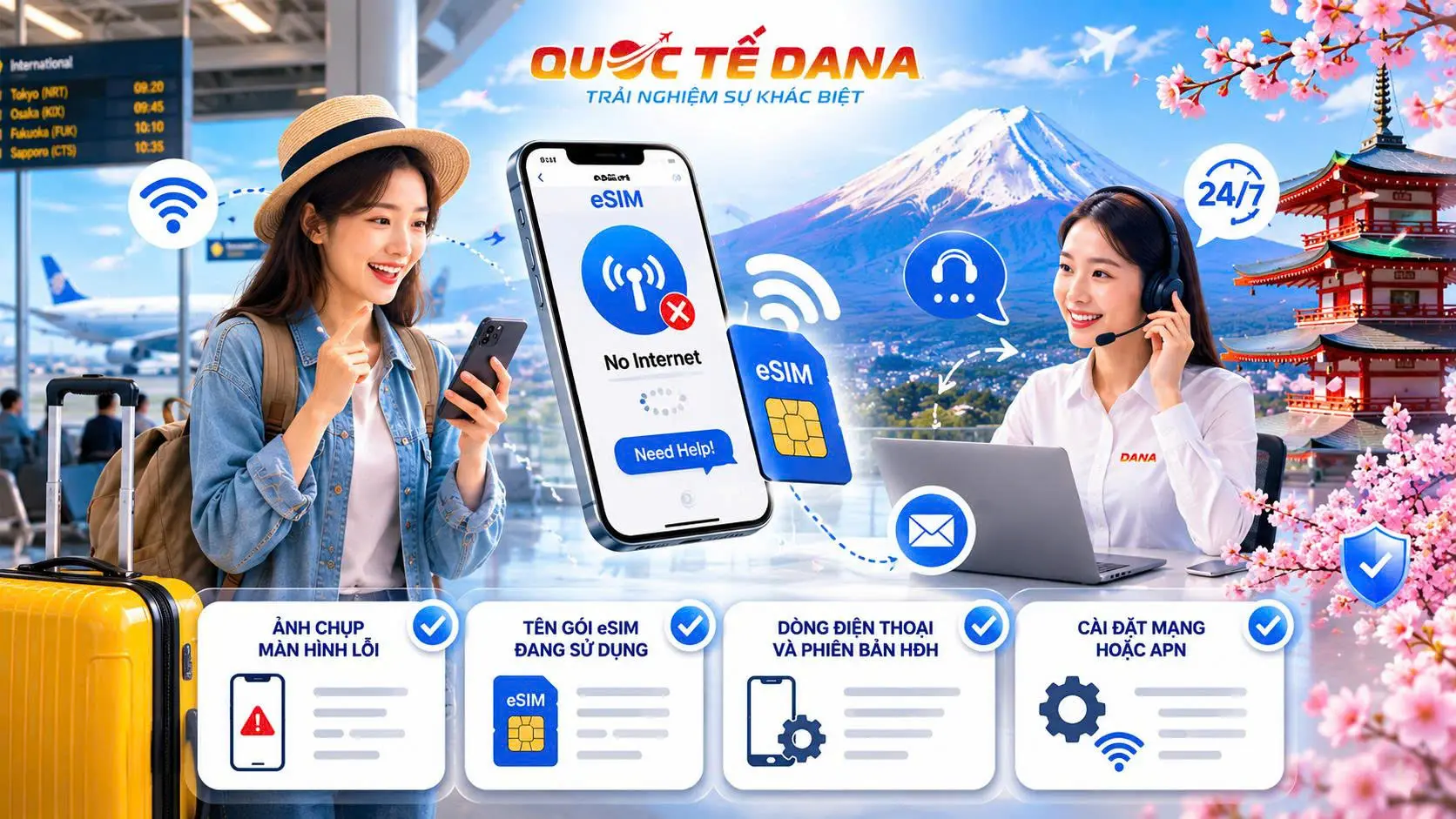 eSIM không hoạt động tại Nhật Bản - Khi nào cần liên hệ nhà cung cấp?